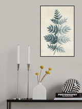 Teal watercolor fern 4 Poster och Canvastavla