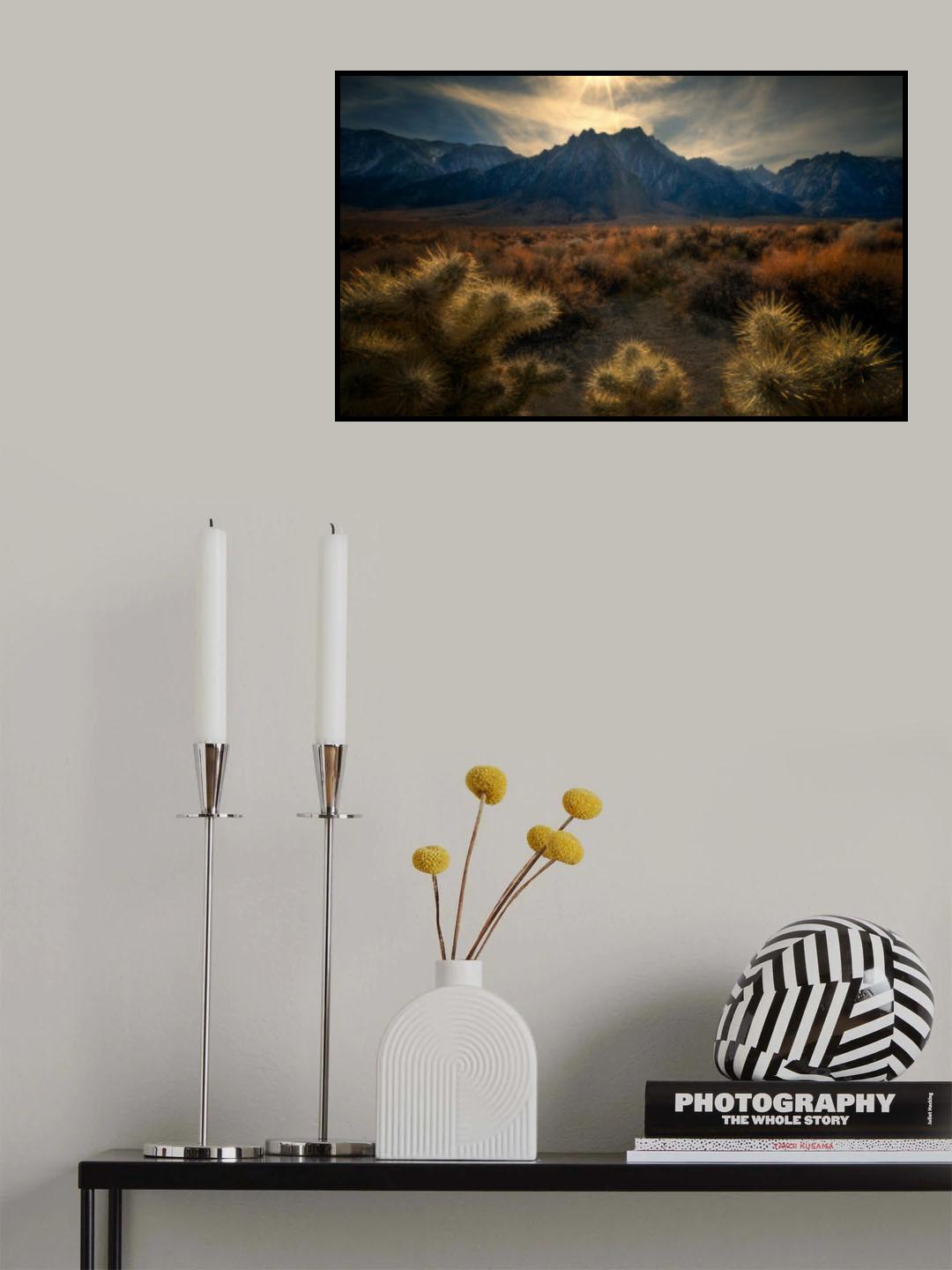 Golden cactus Poster och Canvastavla