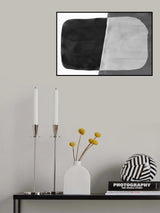 Minimal Black and White Abstract 06 Brushstroke Poster och Canvastavla