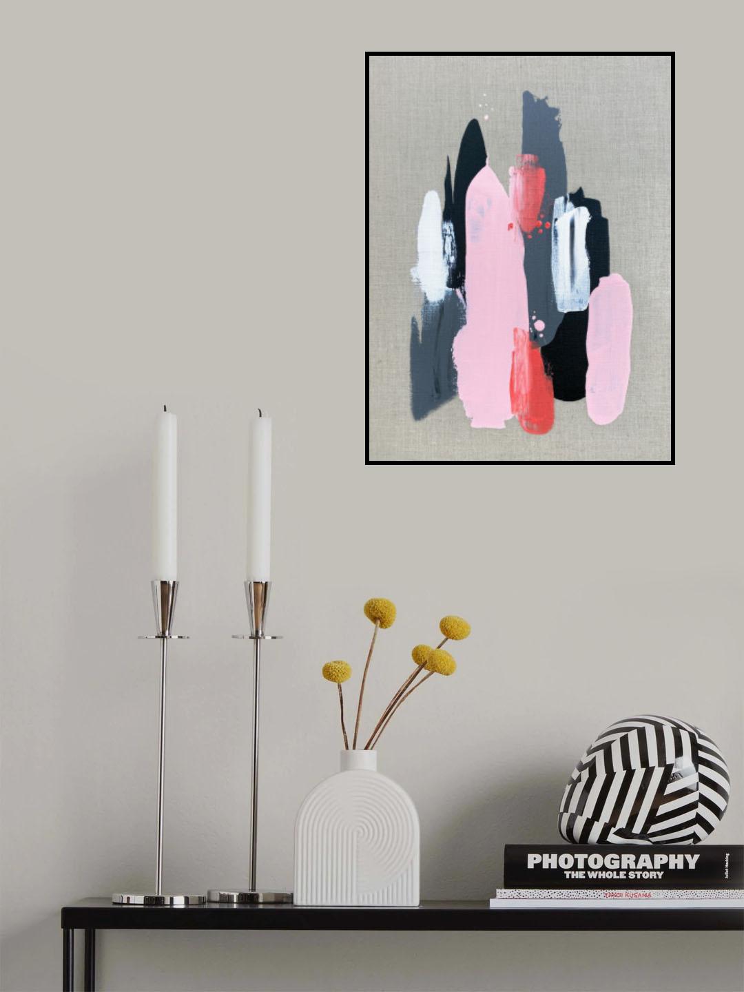 Pink Black and Grey 1 Poster och Canvastavla