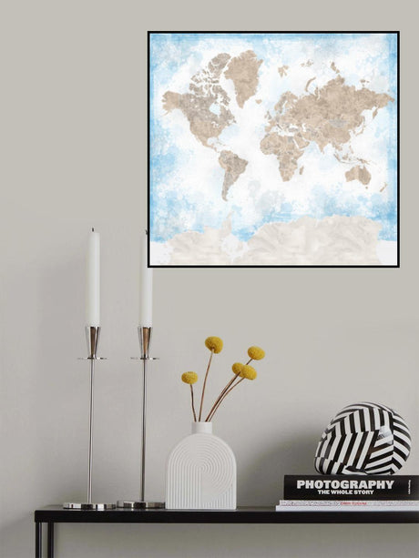 Ghada world map Poster och Canvastavla