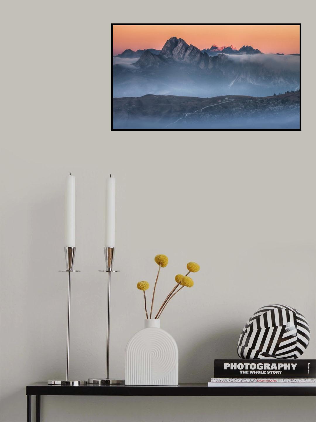 Dolomiten rosy dawn Poster och Canvastavla
