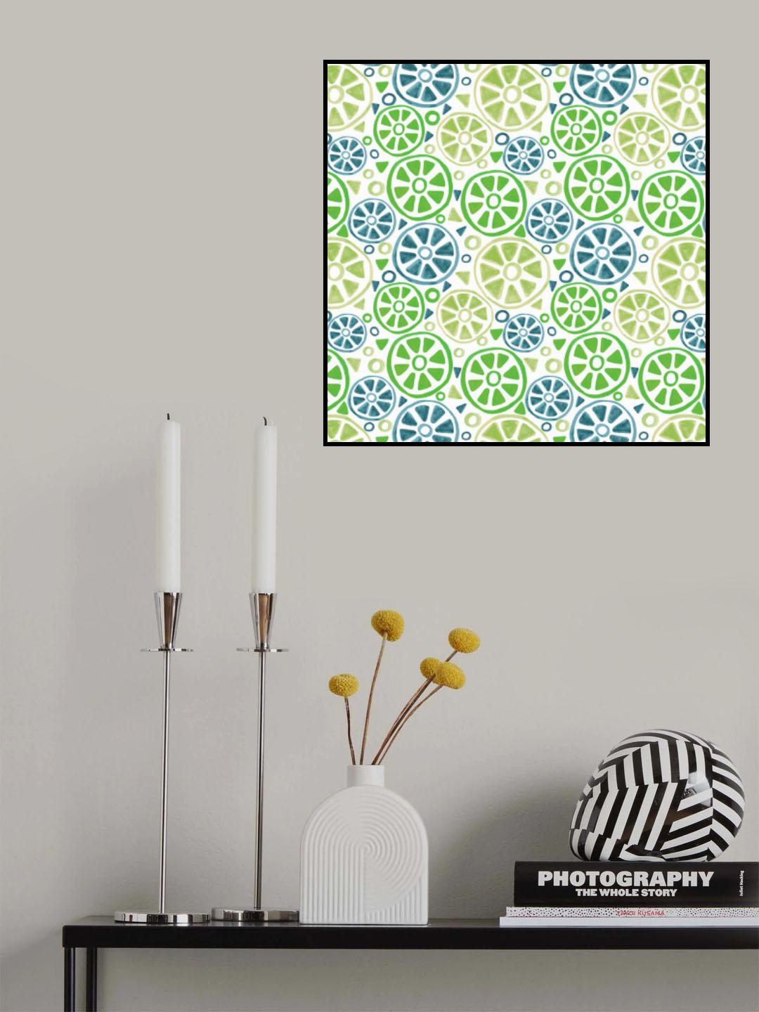 Navy Olive Green Slices Poster och Canvastavla