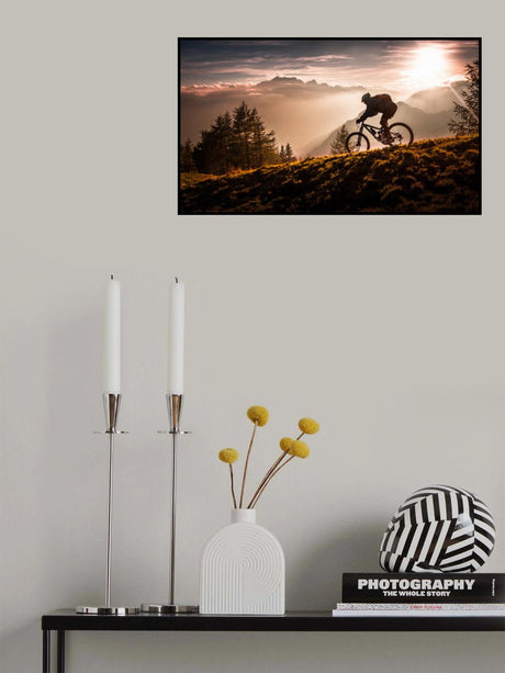 Golden hour biking Poster och Canvastavla