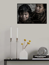 Two children at the Kumbh Mela -Prayagraj - India Poster och Canvastavla