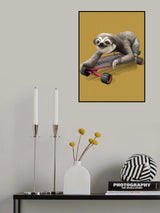 sloth on skateboard Poster och Canvastavla