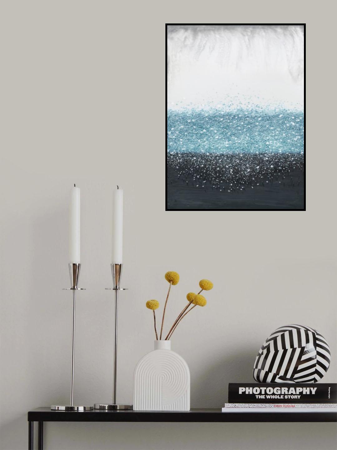 Crystal Rain Blue Poster och Canvastavla
