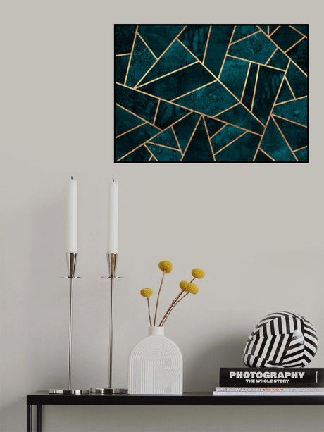 Deep Teal Stone Poster och Canvastavla