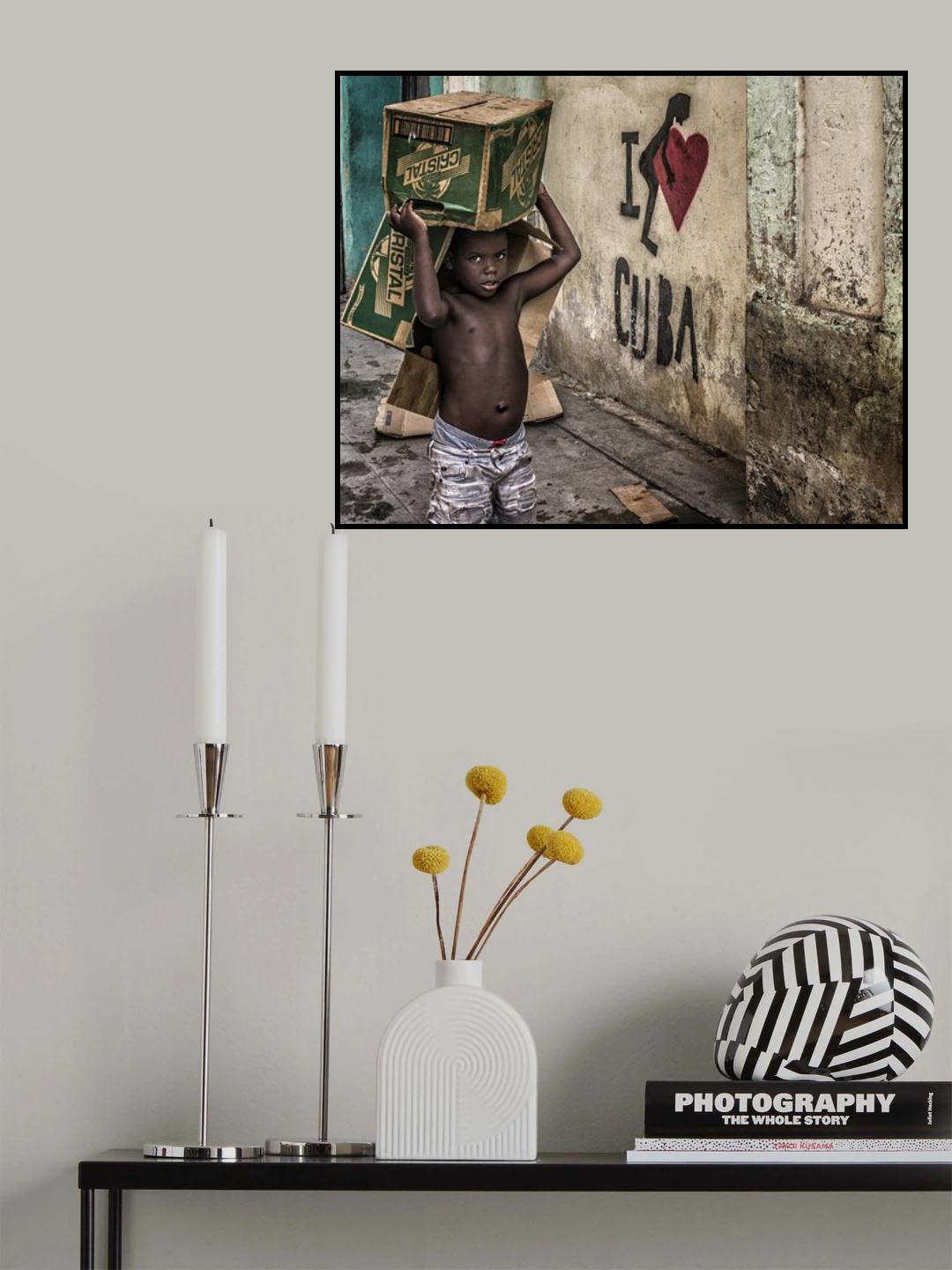 box boy and red heart Poster och Canvastavla