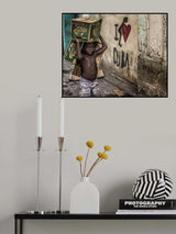 box boy and red heart Poster och Canvastavla