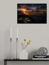 Uttakleiv during Midnight Sun Poster och Canvastavla
