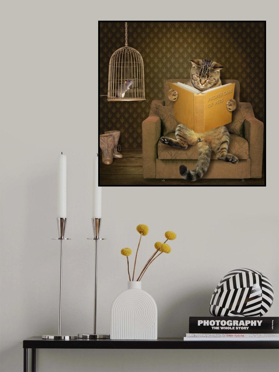 Cat and his pet..... Poster och Canvastavla