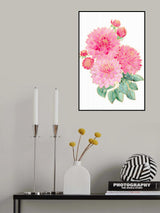 Pacey pink watercolor bouquet Poster och Canvastavla