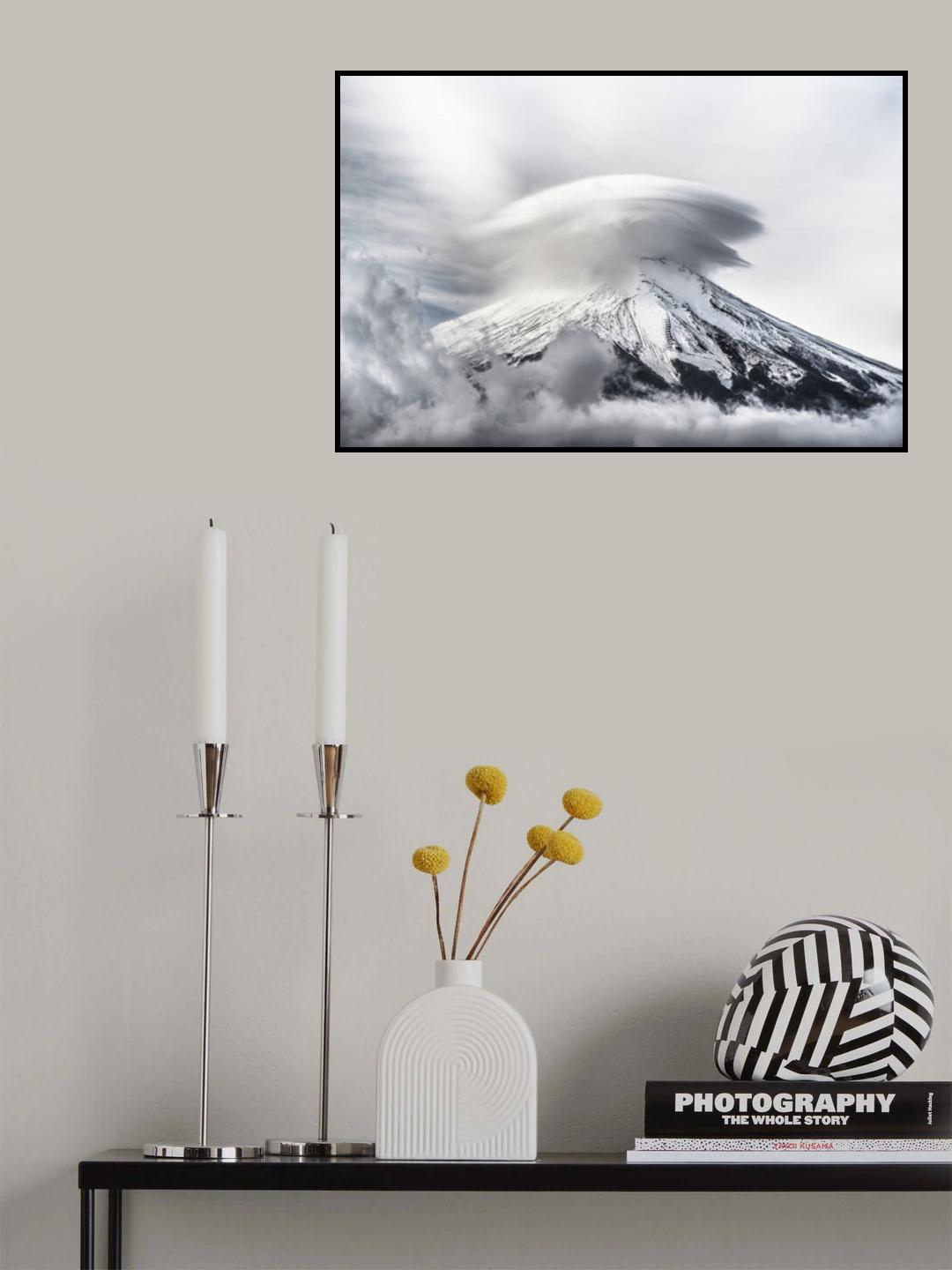 Umbrella cloud fuji Poster och Canvastavla