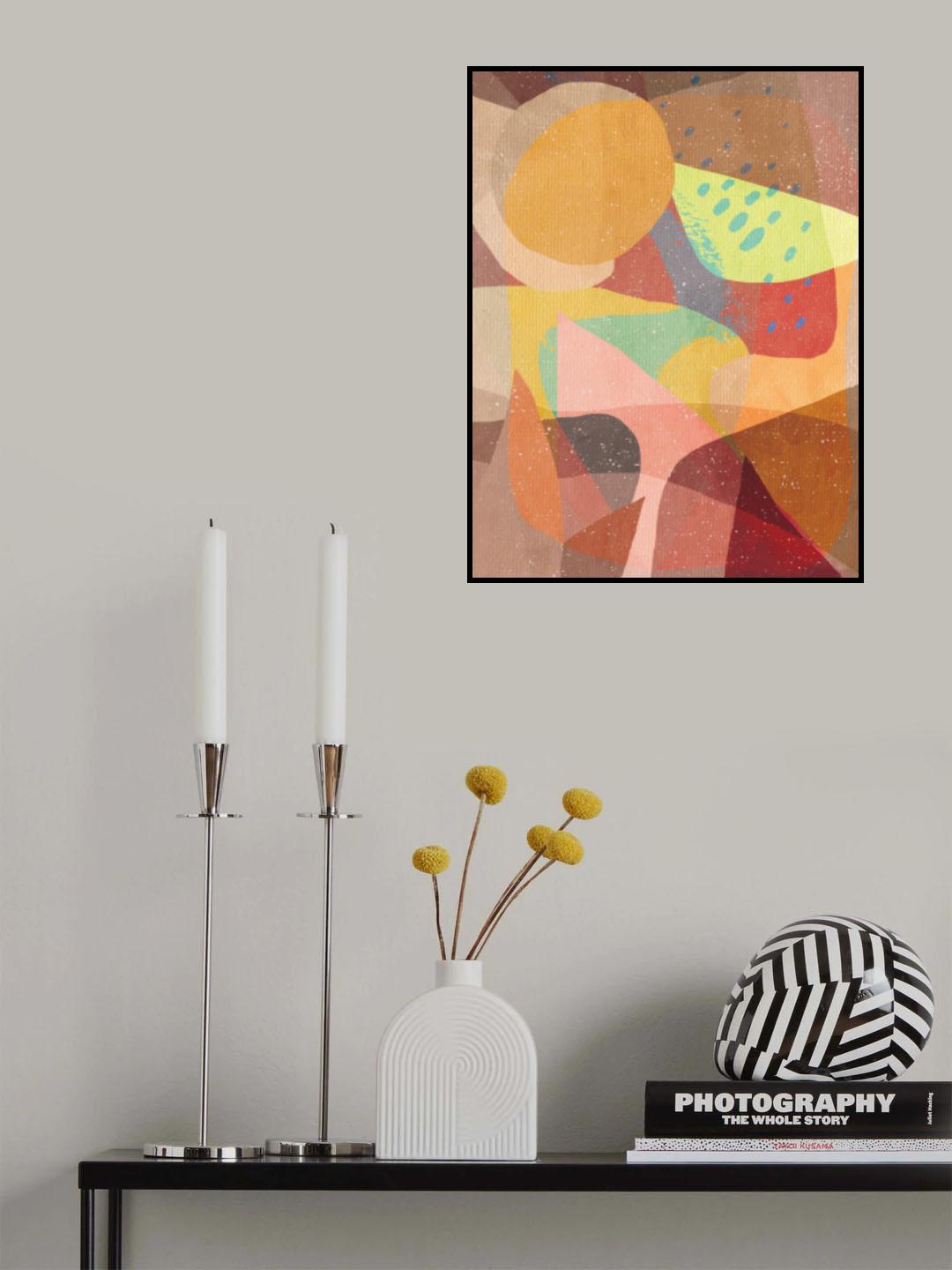 Pastel Shapes &amp; Watermelon Poster och Canvastavla