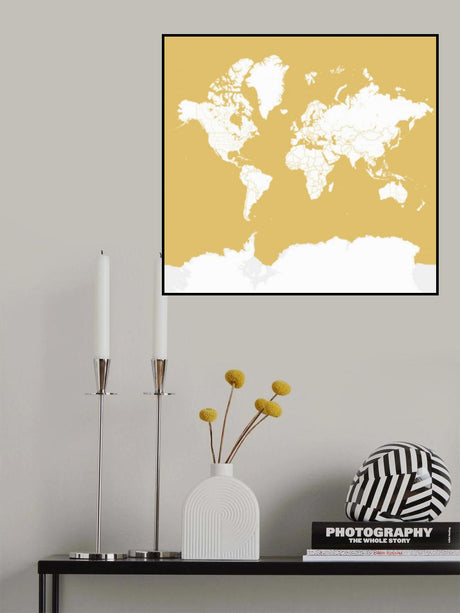 Andrew world map silhouette Poster och Canvastavla