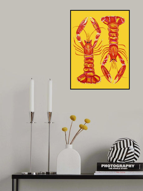 Langoustines On Yellow Poster och Canvastavla