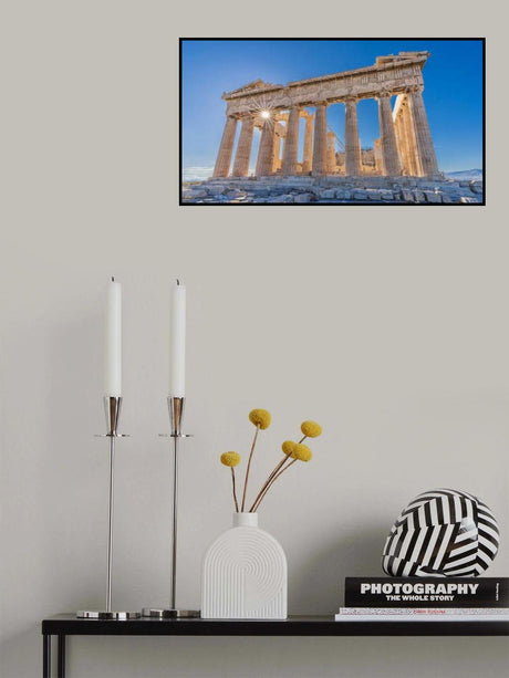 The Acropolis of Athens and Helios (Sun) Poster och Canvastavla