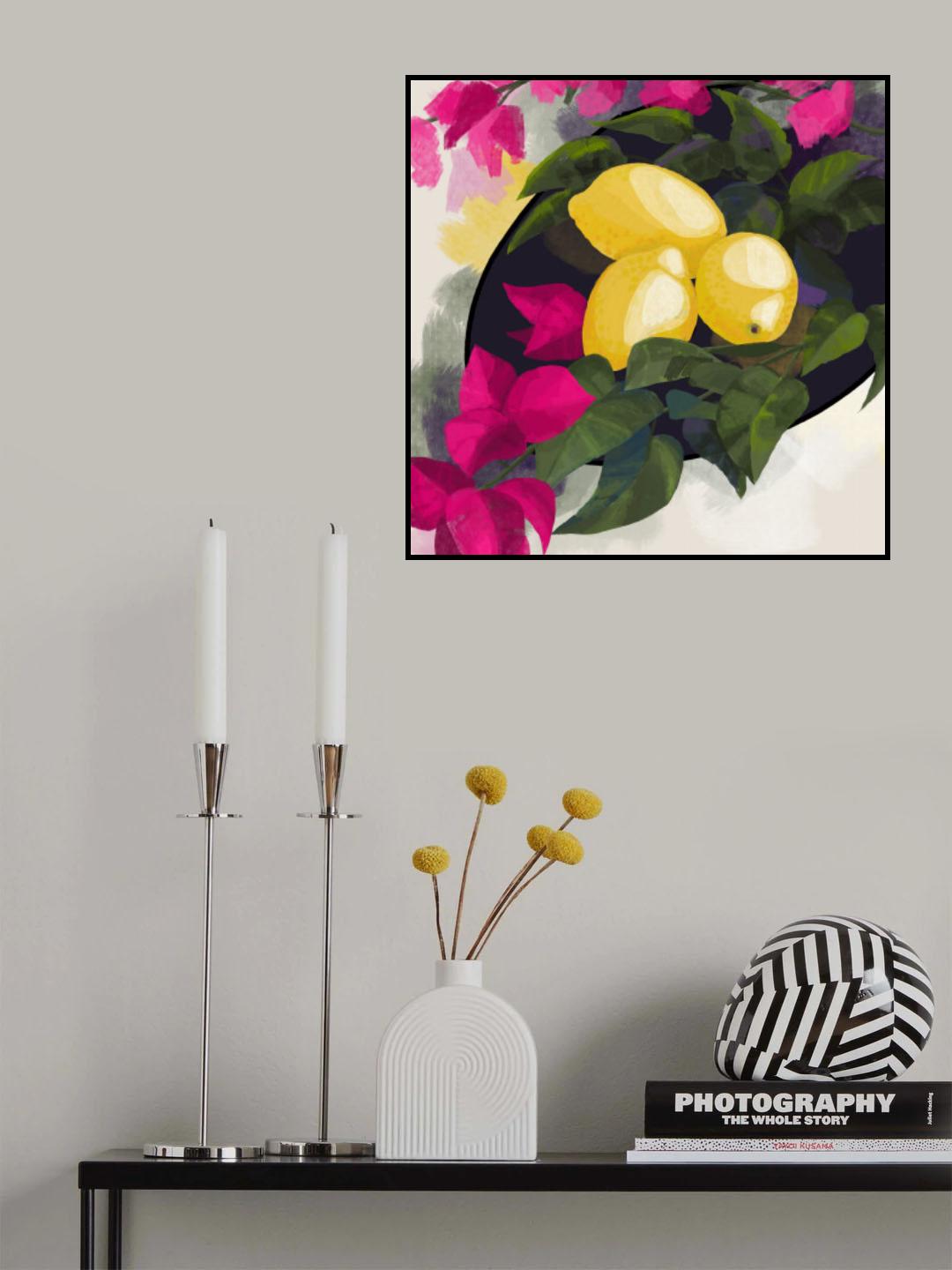 Bougainvillea and lemons Poster och Canvastavla