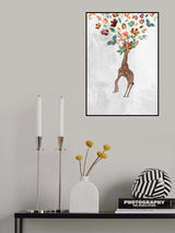 Giraffe Autumn Leaves Head Poster och Canvastavla