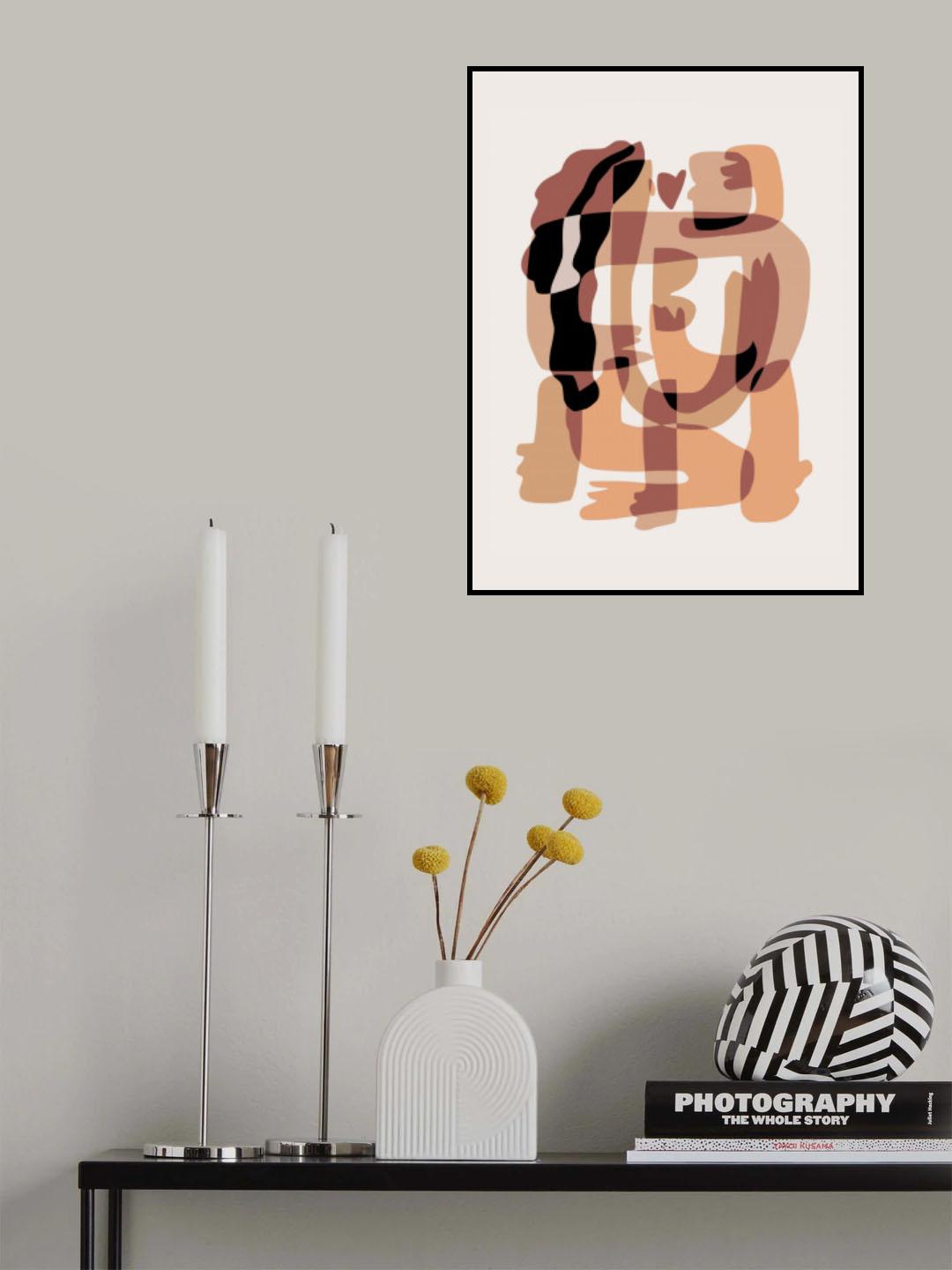 Couple Hugs and Kisses Poster och Canvastavla