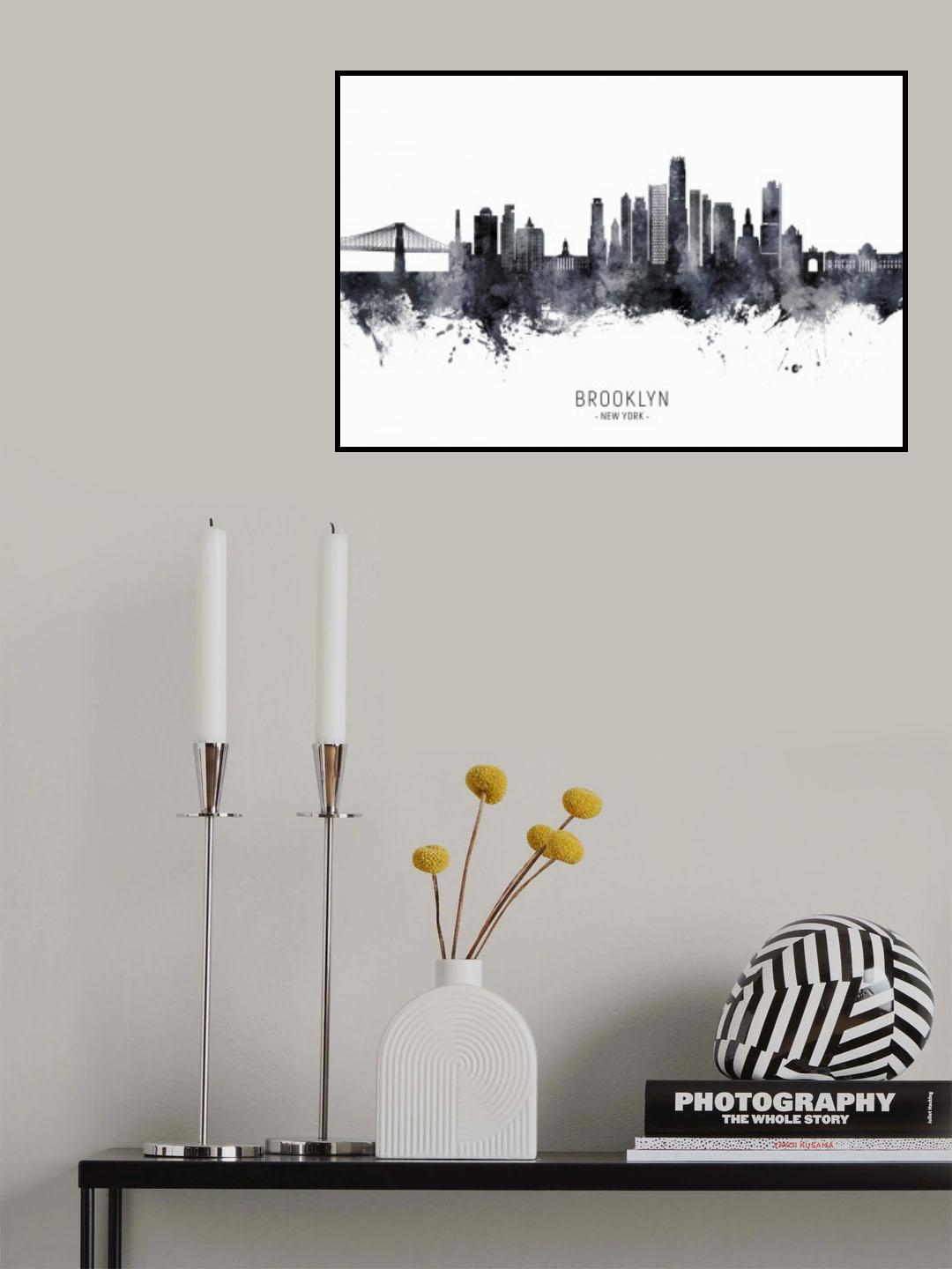 Brooklyn New York Skyline Poster och Canvastavla