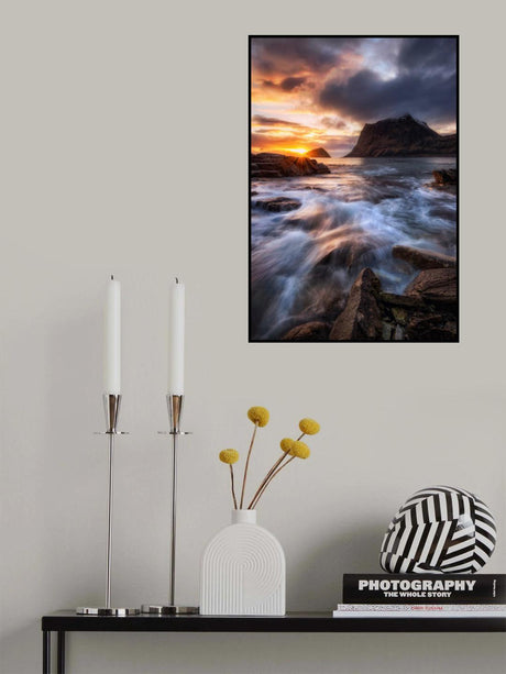 Northern Coast Sunset Poster och Canvastavla