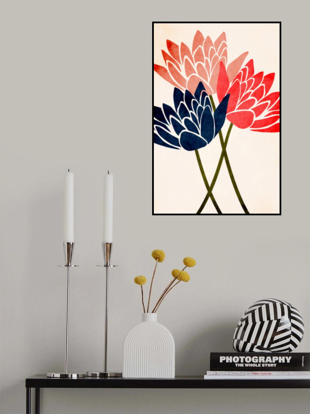 Three Dancing Blossoms Poster och Canvastavla