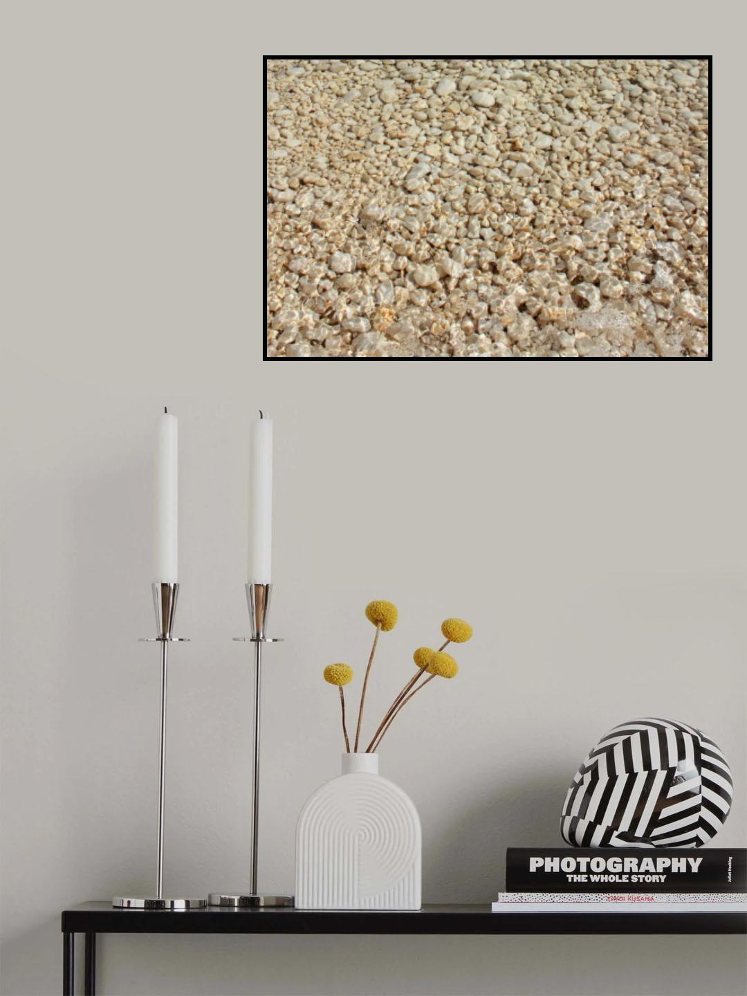 Golden Pebbles and Clear Water Poster och Canvastavla