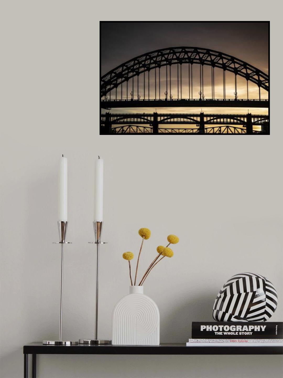 Evening, Tyne Bridges Poster och Canvastavla