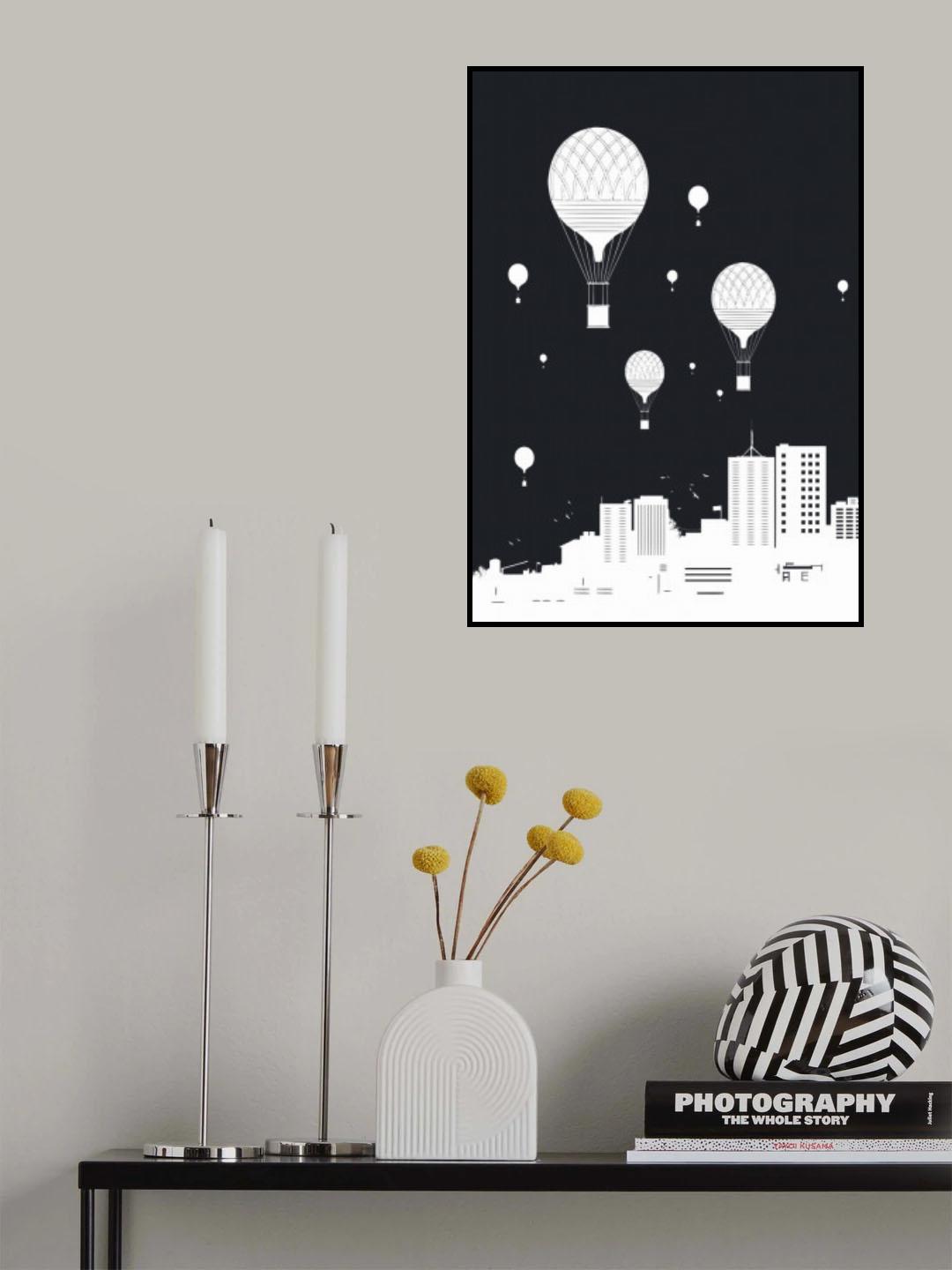 Balloons and the city Poster och Canvastavla