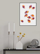 Abstract Orange Purple Scattered Leaves Silhouette Poster och Canvastavla