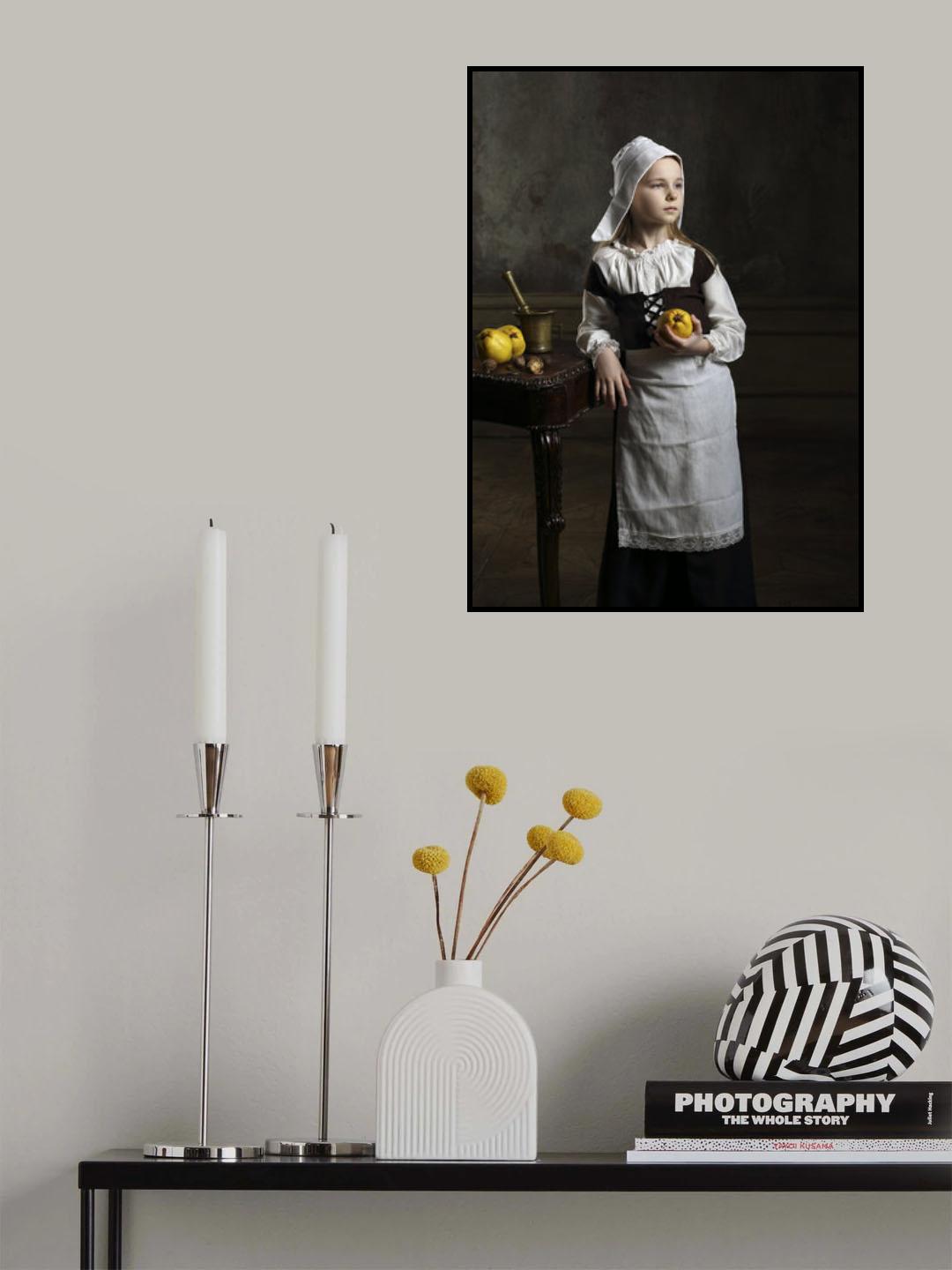 A young girl with some quinces Poster och Canvastavla