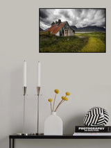 Pink Checkered Curtains Poster och Canvastavla