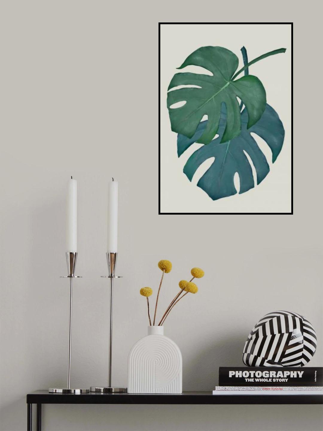 Monstera Aqua 06 Poster och Canvastavla