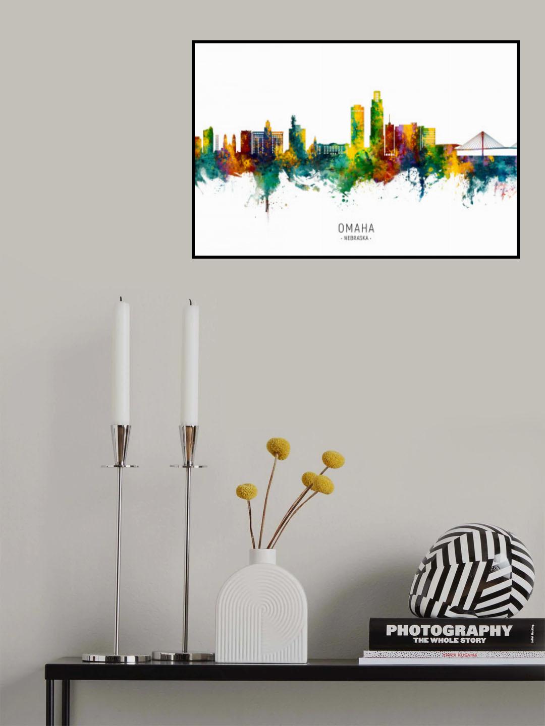 Omaha Nebraska Skyline Poster och Canvastavla