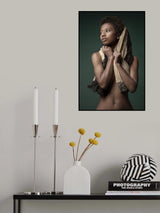 Portrait With Scarf Poster och Canvastavla