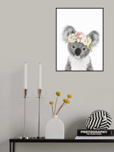 Floral Baby Koala Poster och Canvastavla
