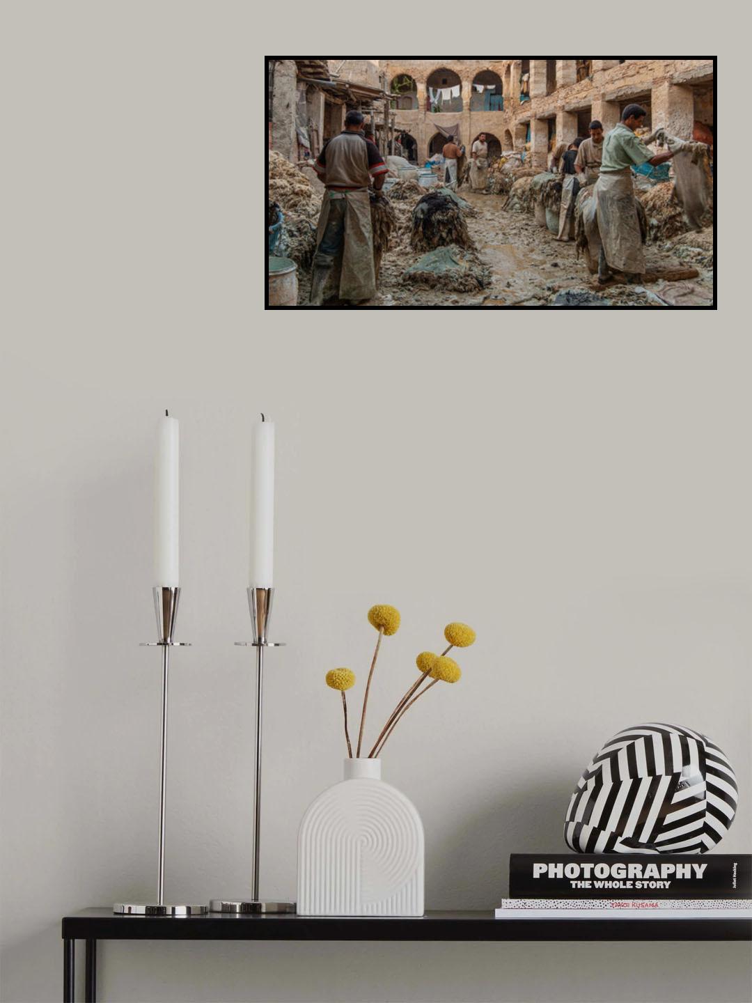 Tanneries of Fez, Morocco Poster och Canvastavla