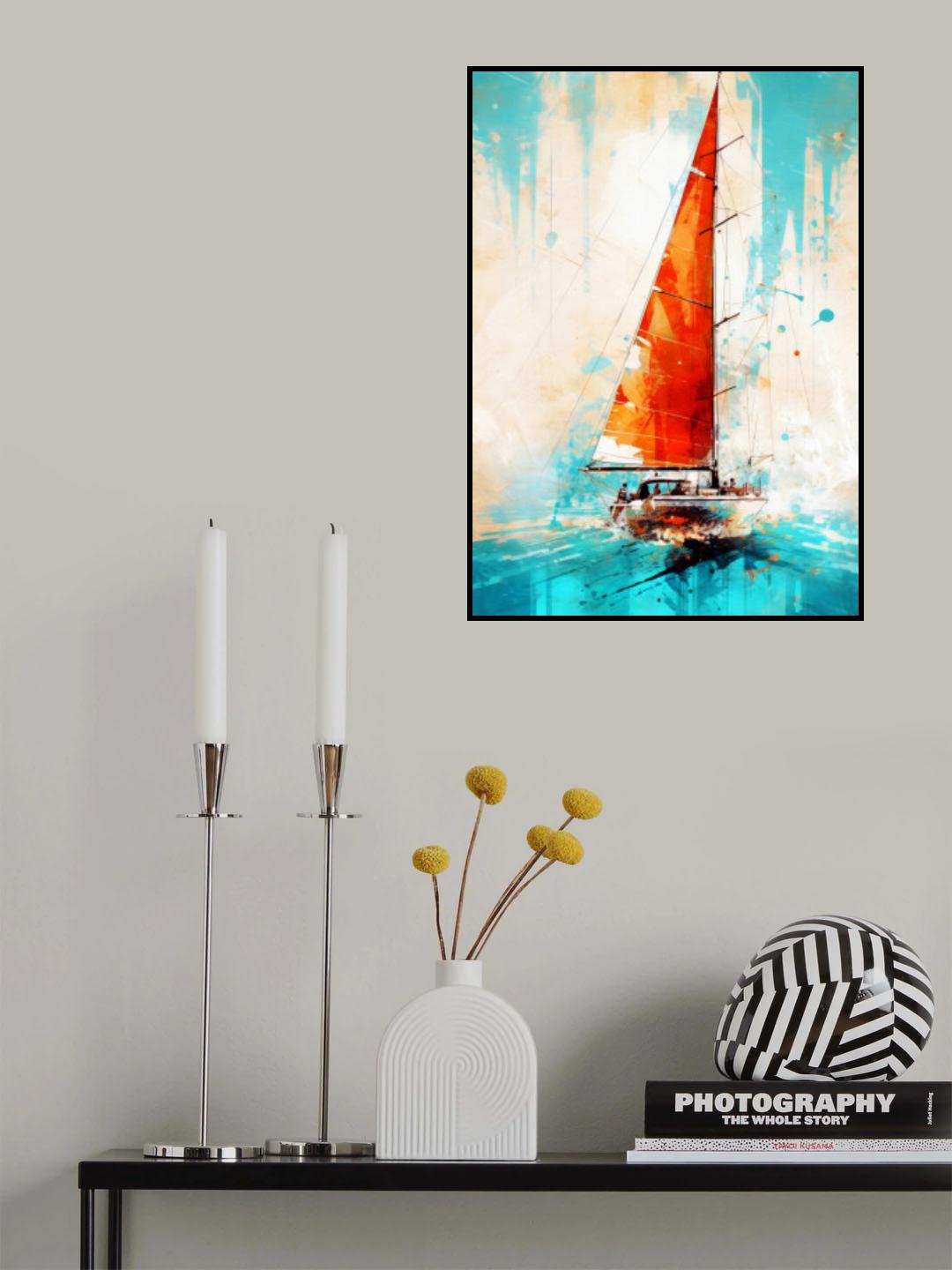 Yacht racing sport art 9 Poster och Canvastavla