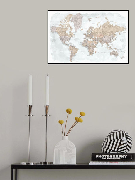 Calista world map in Spanish Poster och Canvastavla