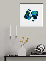 Pears Blue Green Circles Silhouette Poster och Canvastavla