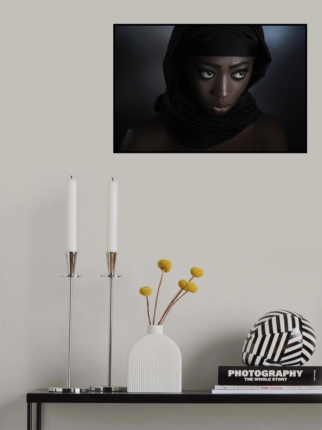 The black scarf.  (The trilogy of scarves: red, turquoise and black). Poster och Canvastavla
