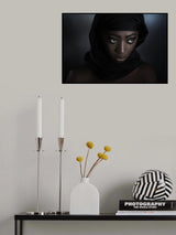 The black scarf.  (The trilogy of scarves: red, turquoise and black). Poster och Canvastavla