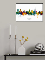 Norwich England Skyline Poster och Canvastavla