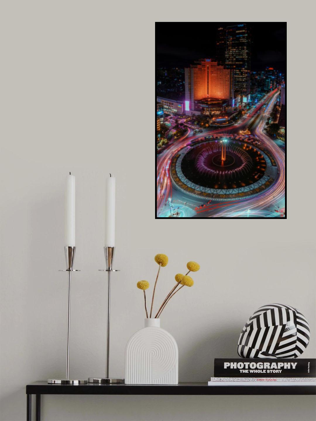Jakarta City View at Night. Poster och Canvastavla