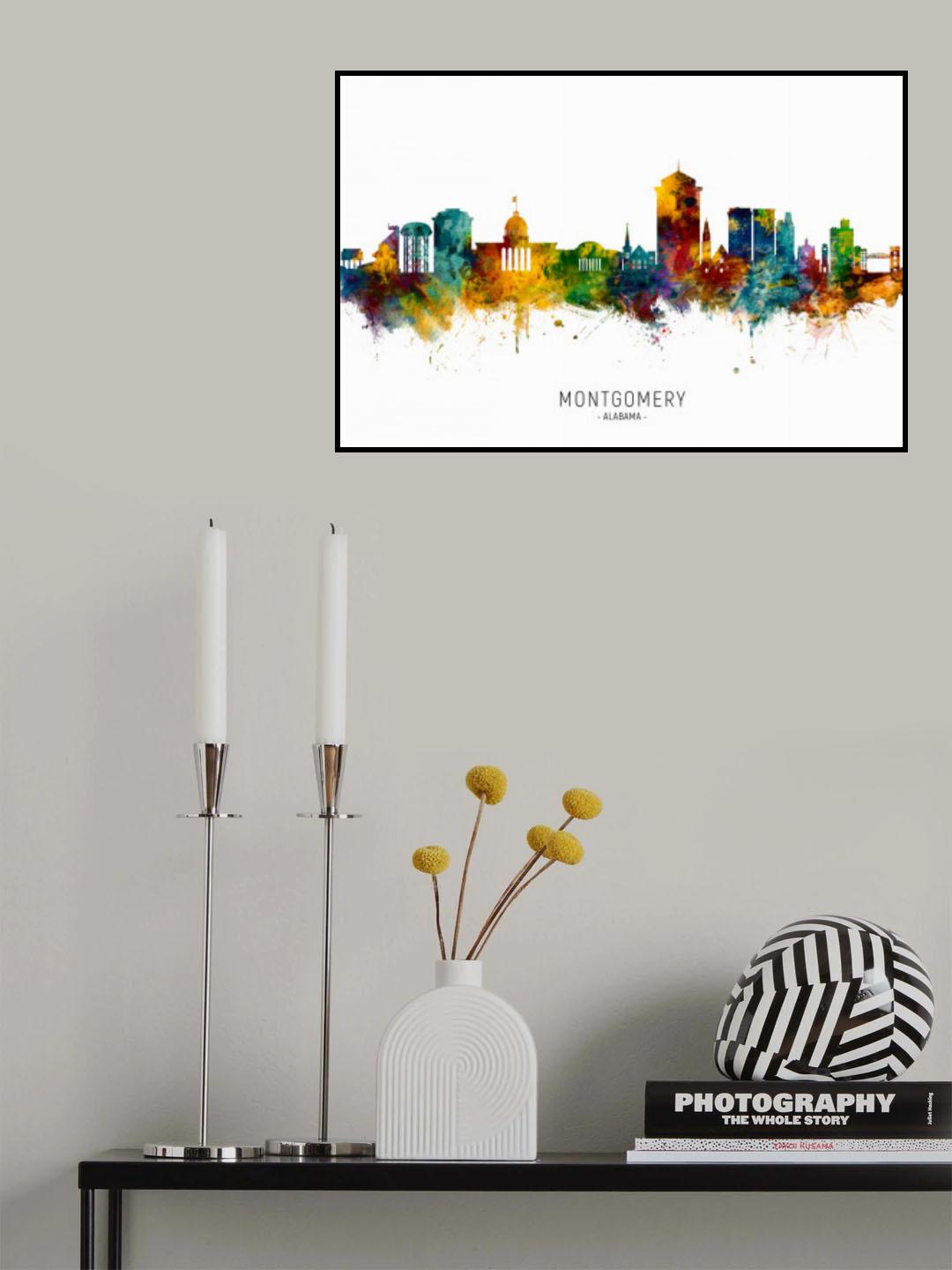Montgomery Alabama Skyline Poster och Canvastavla