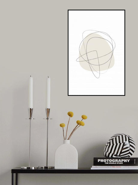 Beige Circles Poster och Canvastavla