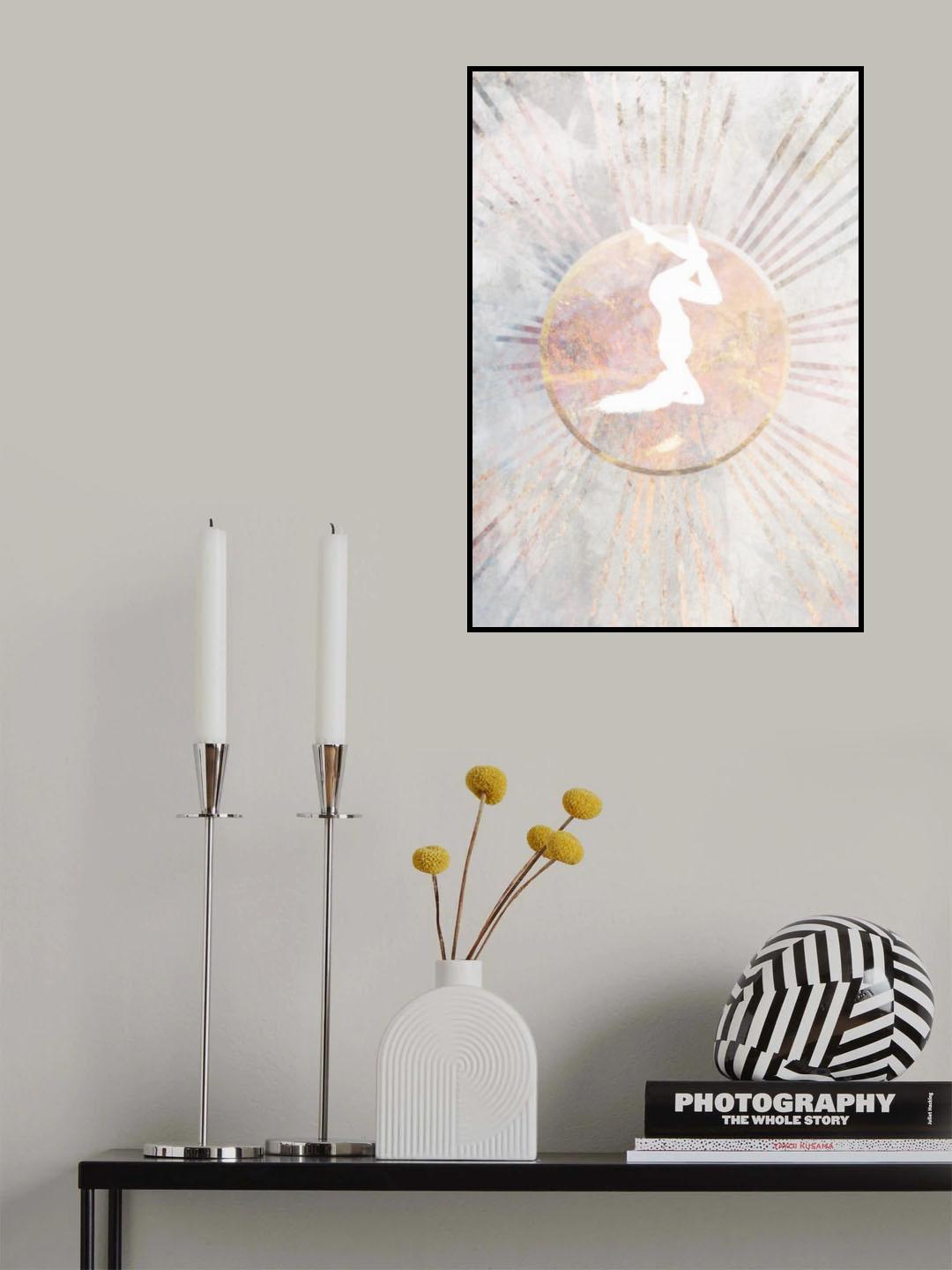 Sun Boho Yoga Marble 1 Poster och Canvastavla