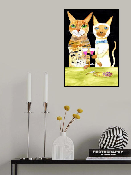 Cats Drinking Best Friends Poster och Canvastavla